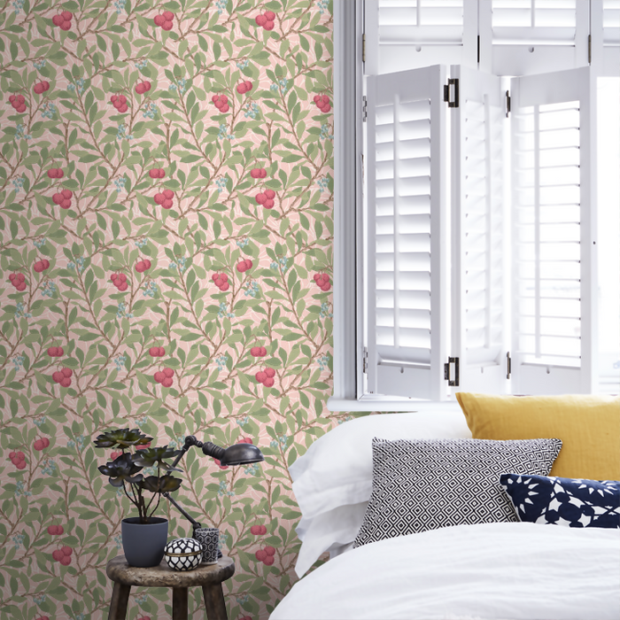 Arbutus by Morris Wallpaper - Cochineal Pink