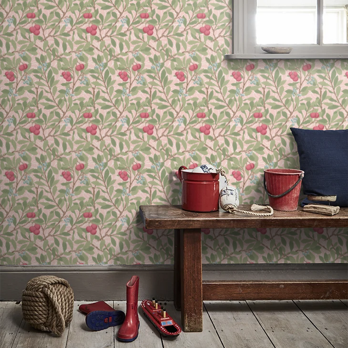 Arbutus by Morris Wallpaper - Cochineal Pink