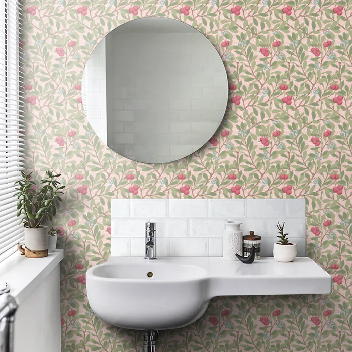 Arbutus by Morris Wallpaper - Cochineal Pink