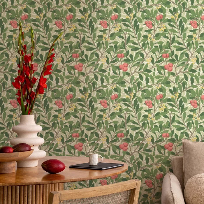 Arbutus by Morris Wallpaper - Rose