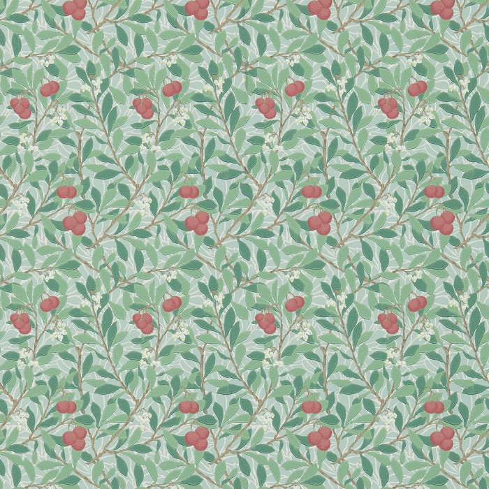 Arbutus by Morris Wallpaper - Thyme/Coral