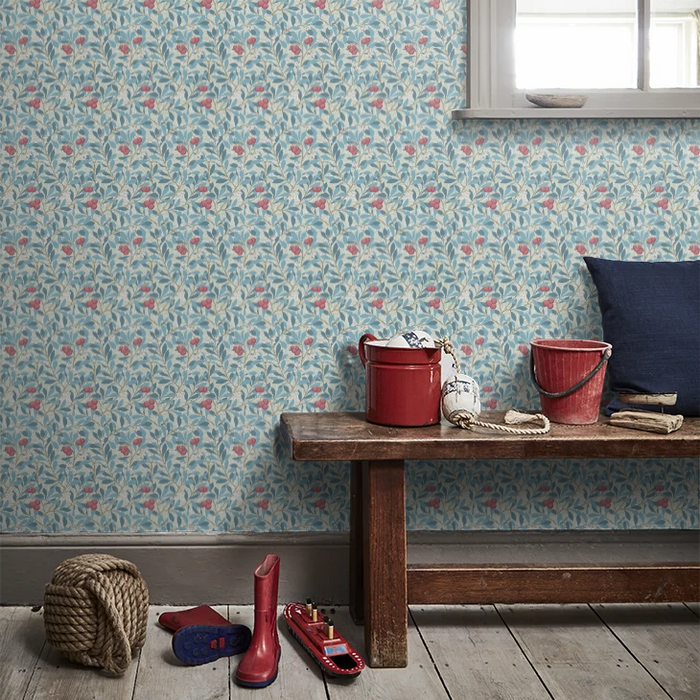 Arbutus by Morris Wallpaper - Woad/Russet