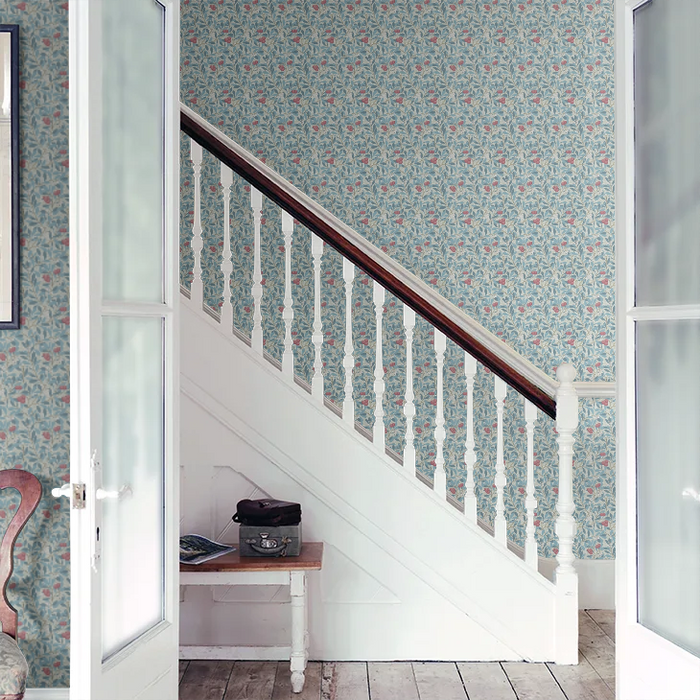 Arbutus by Morris Wallpaper - Woad/Russet