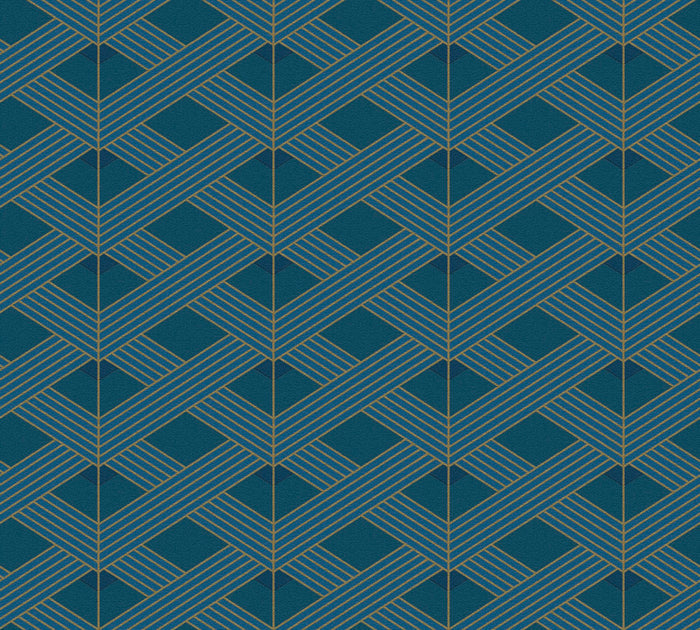 Art Deco Geometric Vinyl Wallpaper - Turquoise - 28 Rolls Arriving in October