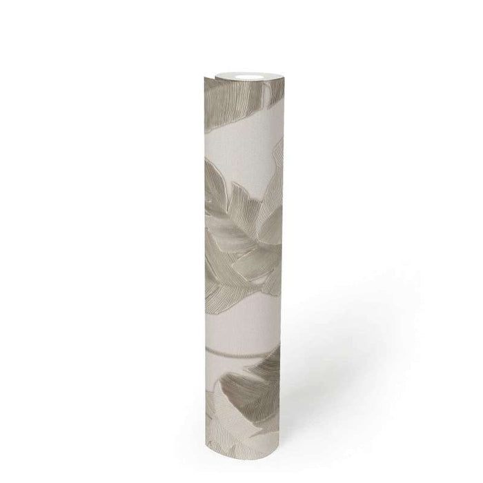 Bali Fronds Wallpaper - Grey - EXTRA WIDE