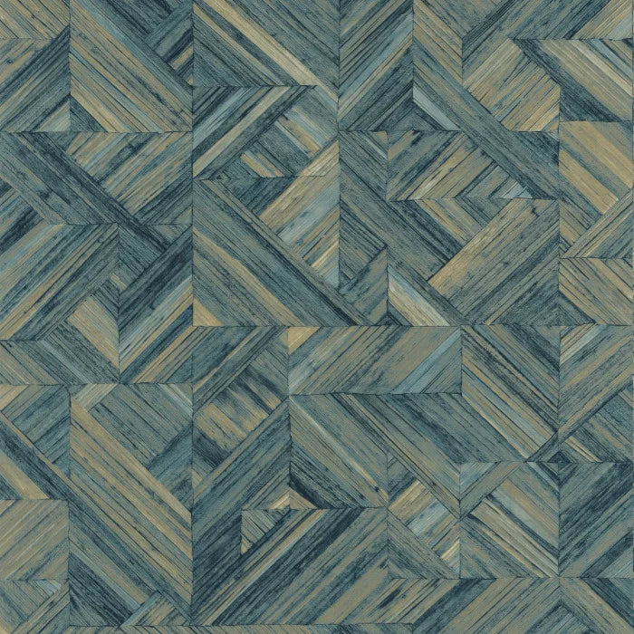 Bali Paille Vinyl Wallpaper - Shades of Blue