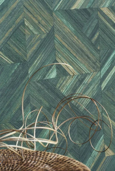Bali Paille Vinyl Wallpaper - Shades of Blue