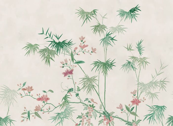 Bamboo Grove - Custom Sized Wallpaper Mural (per m2) - Green