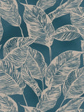 Banana Grove - Leaf Wallpaper - Blue