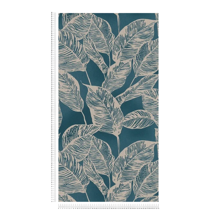 Banana Grove - Leaf Wallpaper - Blue
