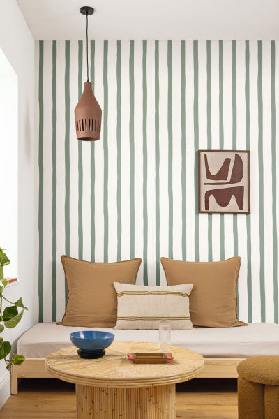 Barito Imperfect Stripes Wallpaper - Vert