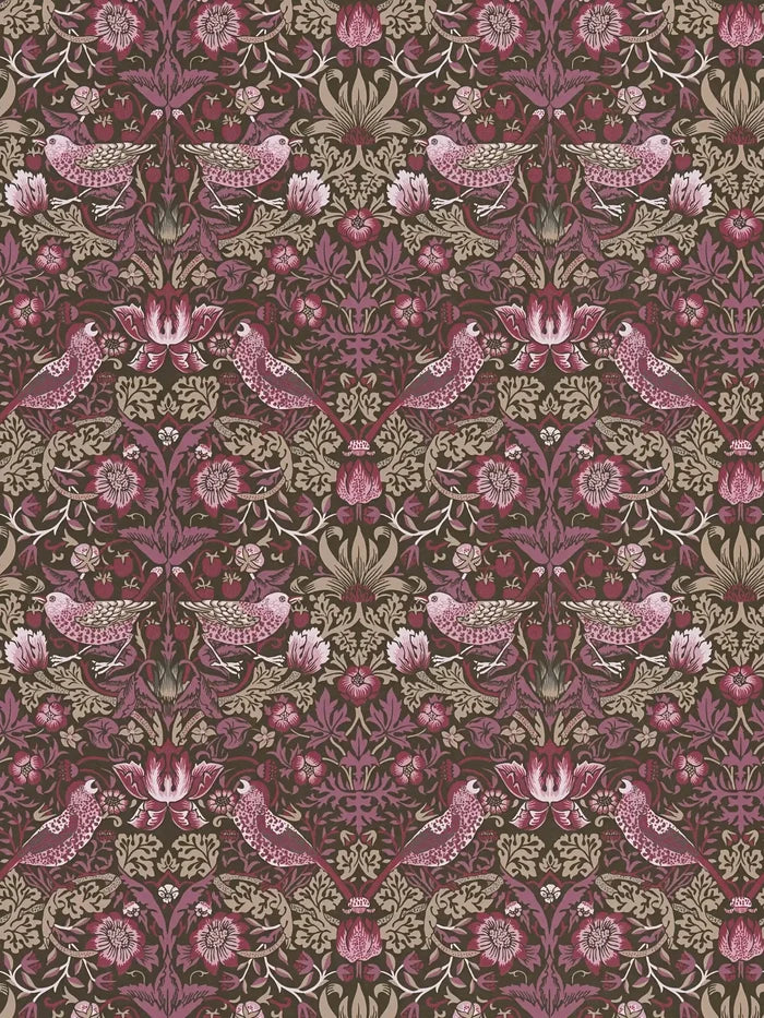 Baroque Birds Wallpaper - Beige/Purple