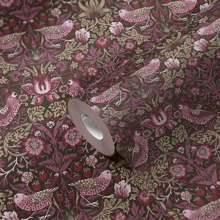 Baroque Birds Wallpaper - Beige/Purple