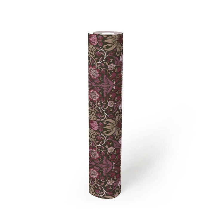 Baroque Birds Wallpaper - Beige/Purple