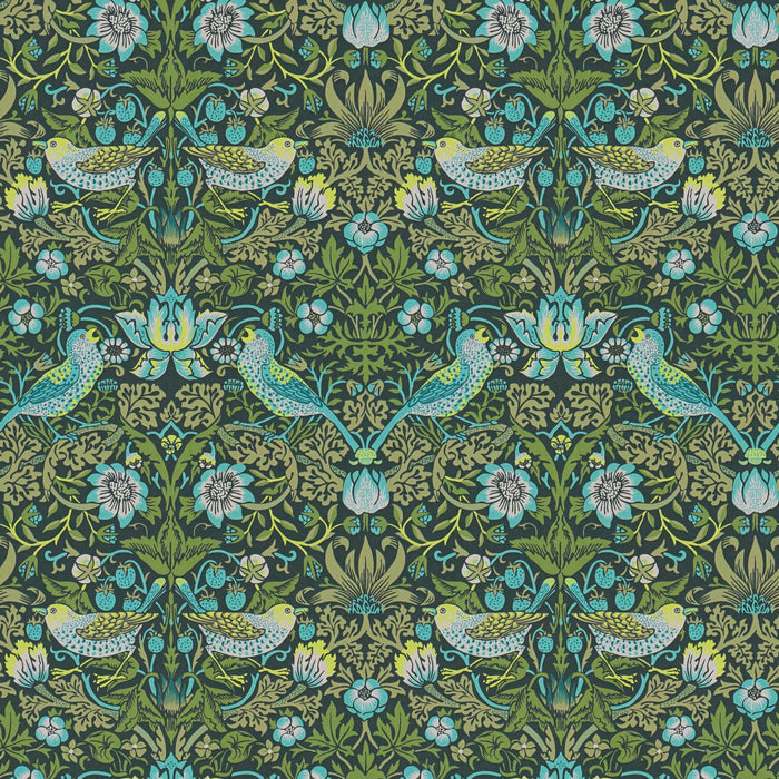 Baroque Birds Wallpaper - Blue/Green