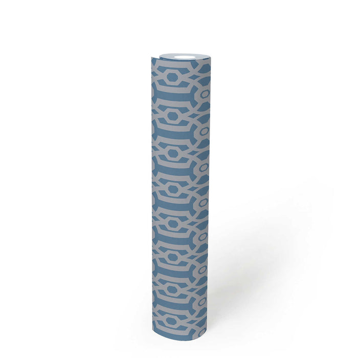 Baroque Pattern Wallpaper - Blue