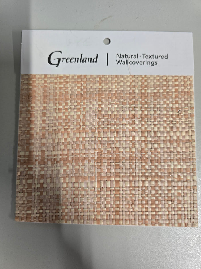 Basket Weave Wallpaper - Soft Orange Coral