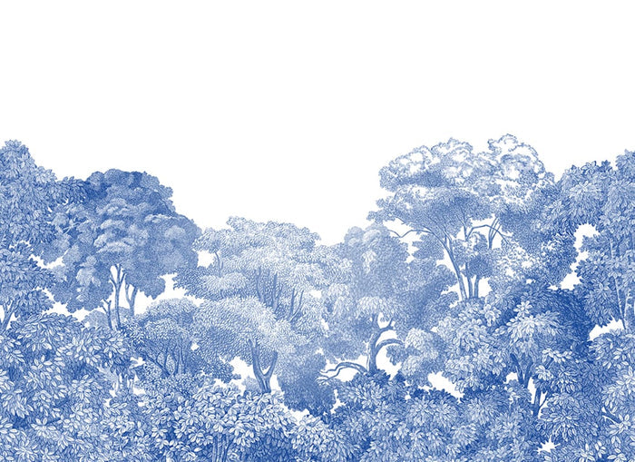 Bellewood Clouds - Blue - Custom Sized Wallpaper Mural (per m2)