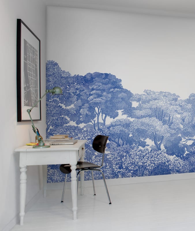 Bellewood Clouds - Blue - Custom Sized Wallpaper Mural (per m2)