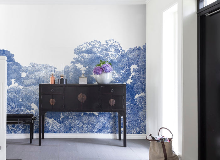 Bellewood Clouds - Blue - Custom Sized Wallpaper Mural (per m2)