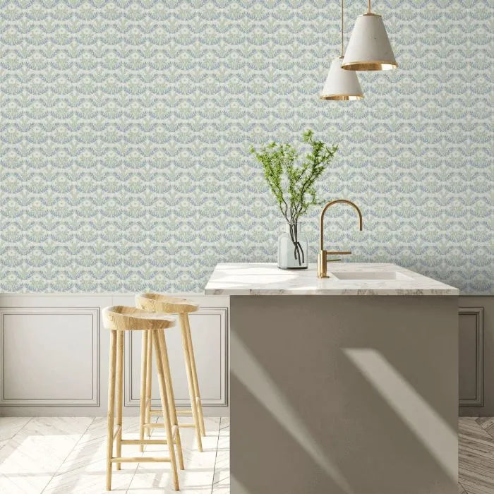 Bellflowers Wallpaper - Morris - Grey/Fennel