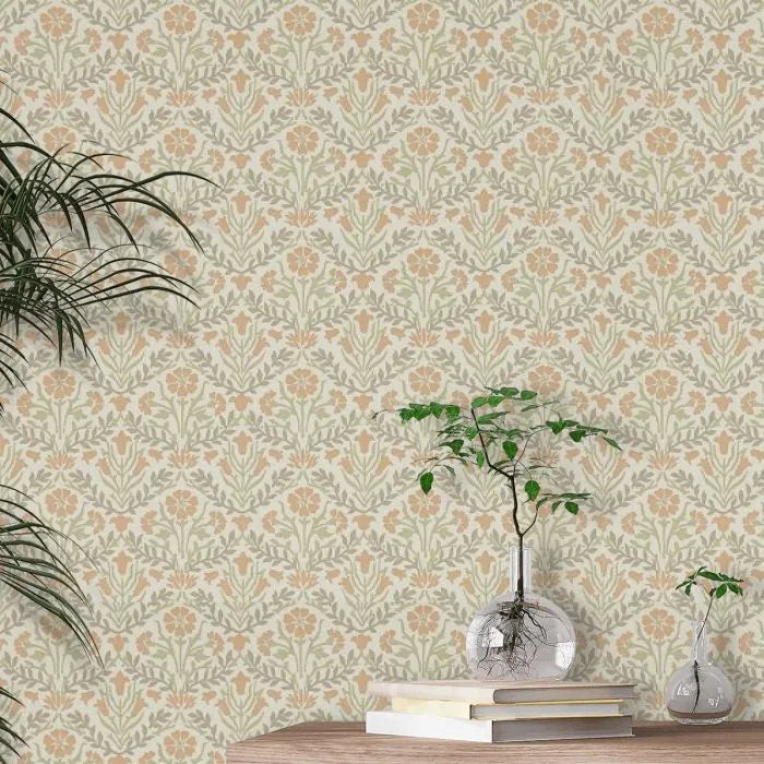 Bellflowers Wallpaper - Morris - Saffron/Olive