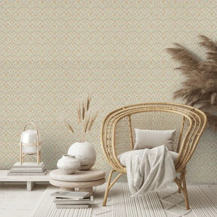 Bellflowers Wallpaper - Morris - Saffron/Olive