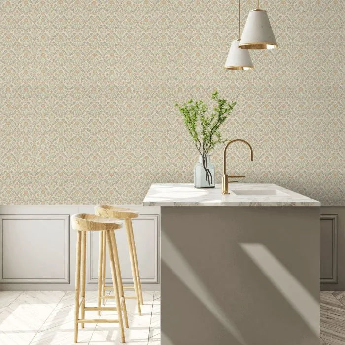 Bellflowers Wallpaper - Morris - Saffron/Olive