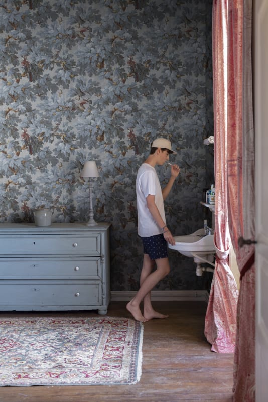 Benjamin - Sandberg -  Custom Sized Wallpaper Mural (per m2) - Misty Blue