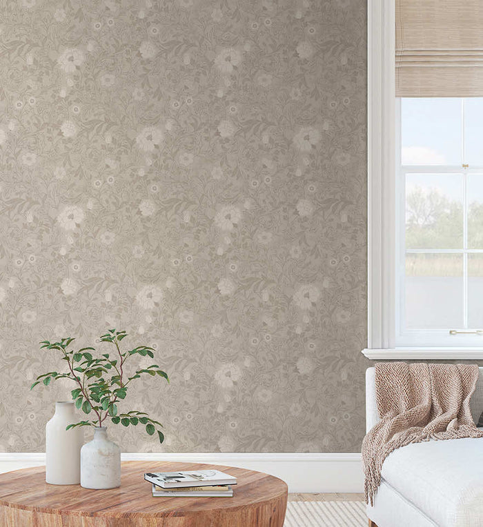 Bilbury Floral Wallpaper - Beige