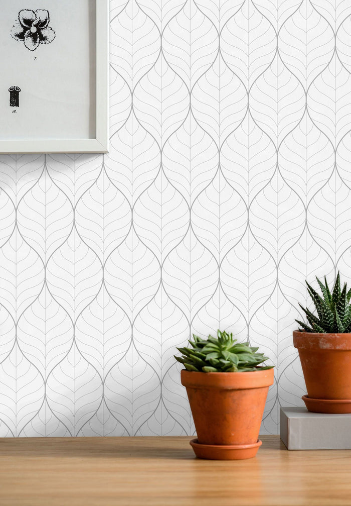 Blad Wallpaper - Grey - Discontinuing