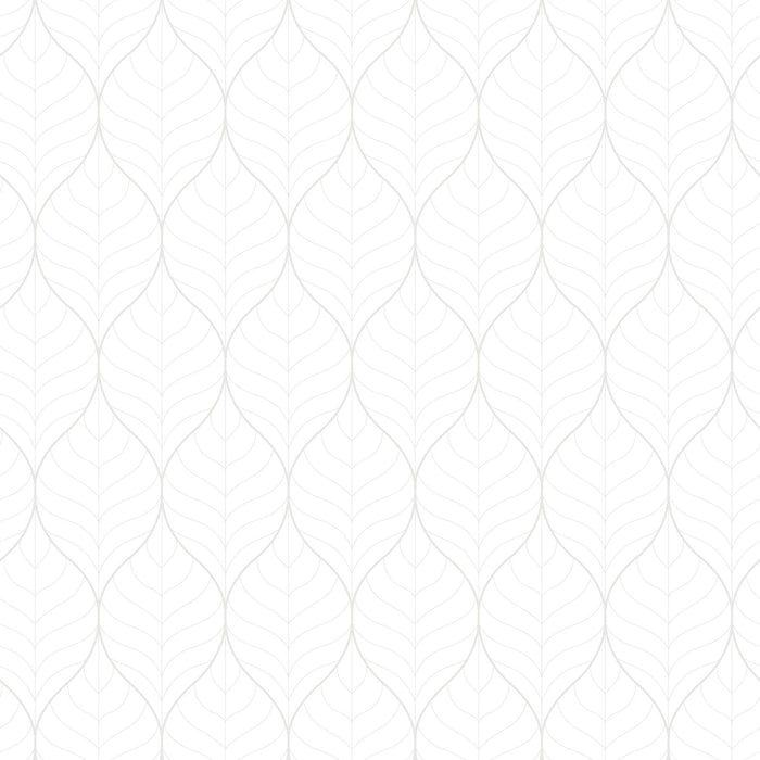 Blad Wallpaper - White/Silver - Discontinuing -38 Left
