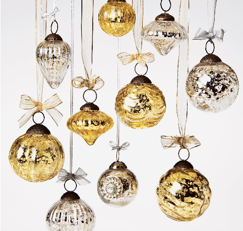 3" Gold Joy Mercury Disco Ball Glass Ornament Christmas Tree Decoration - PaperLanternStore.com - Paper Lanterns, Decor, Party Lights & More