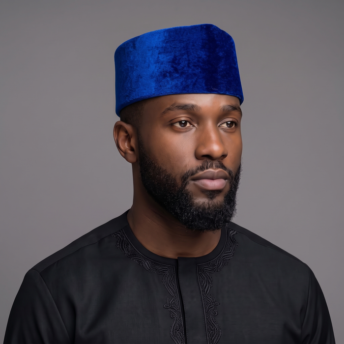 Blue Velvet Traditional Nigerian Cap
