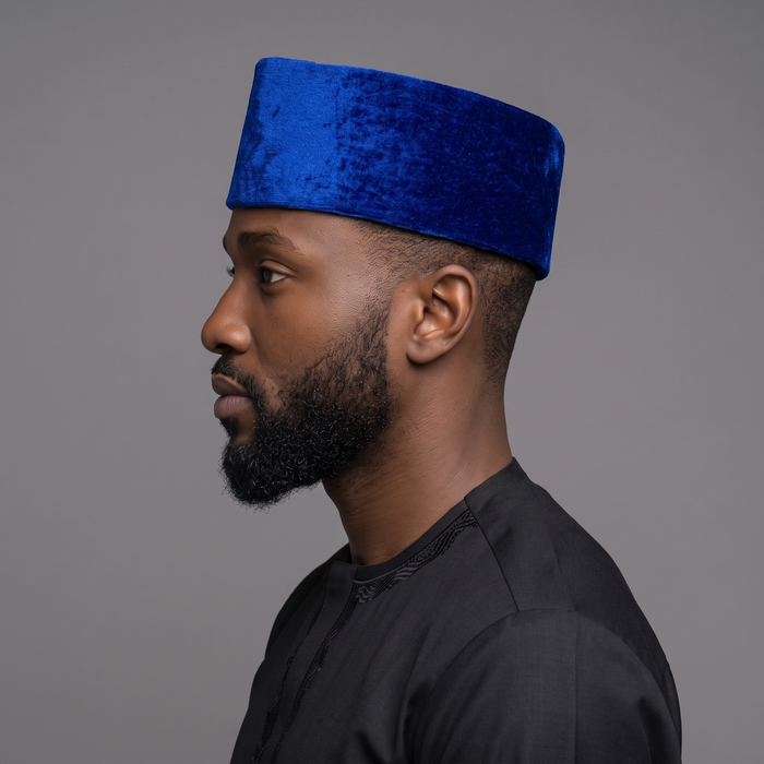 Blue Velvet Traditional Nigerian Cap