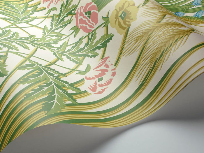 Bluebell Wallpaper - Spring Green/Cerulean Sky