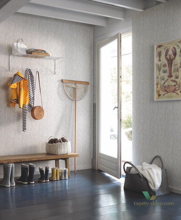 Bordage Faux Wood Slat Wallpaper - Beige/Grey - Discontinuing