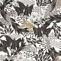 Borneo Wallpaper - White Black Gold