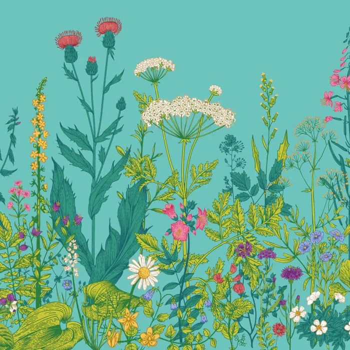 Botanical Fleur Mural Wallpaper - Peacock