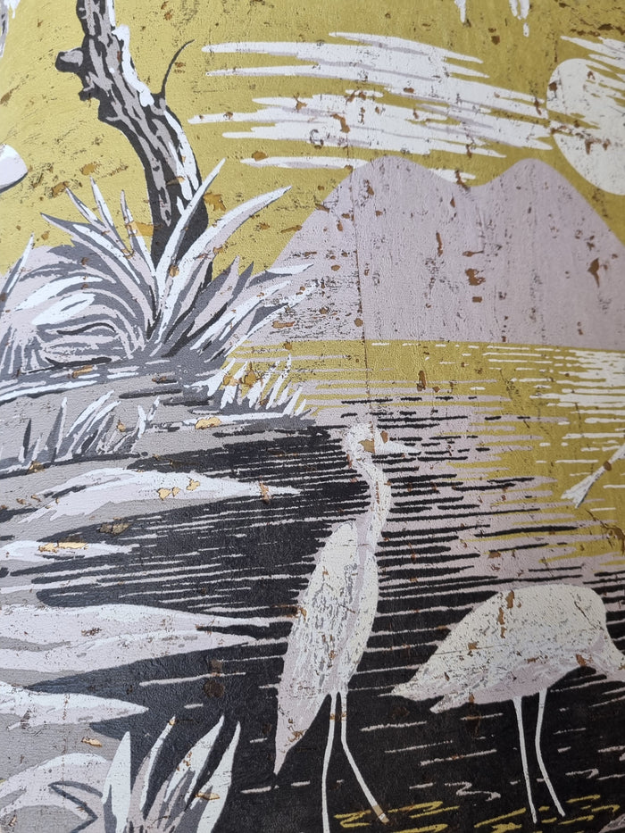 Boulevard Egret Park CORK - Ochre + Gold - Custom Sized Wallpaper Mural (per m2)
