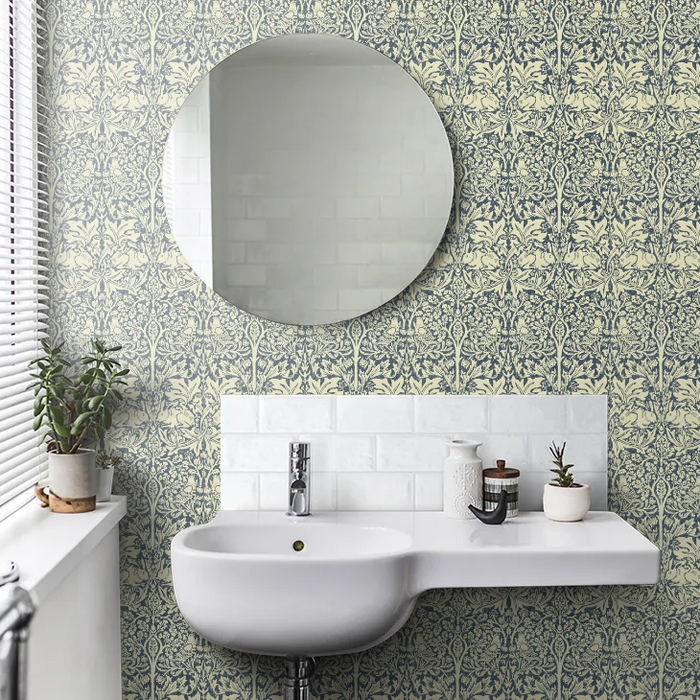 Brer Rabbit by Morris Wallpaper - Blue/Neutral