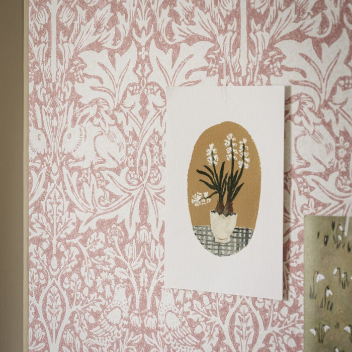 Brer Rabbit by Morris Wallpaper - Blush