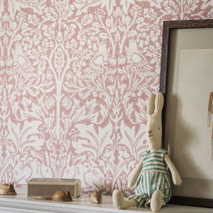 Brer Rabbit by Morris Wallpaper - Blush