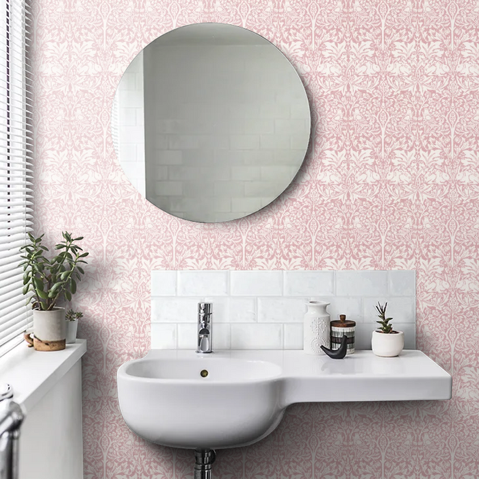Brer Rabbit by Morris Wallpaper - Blush
