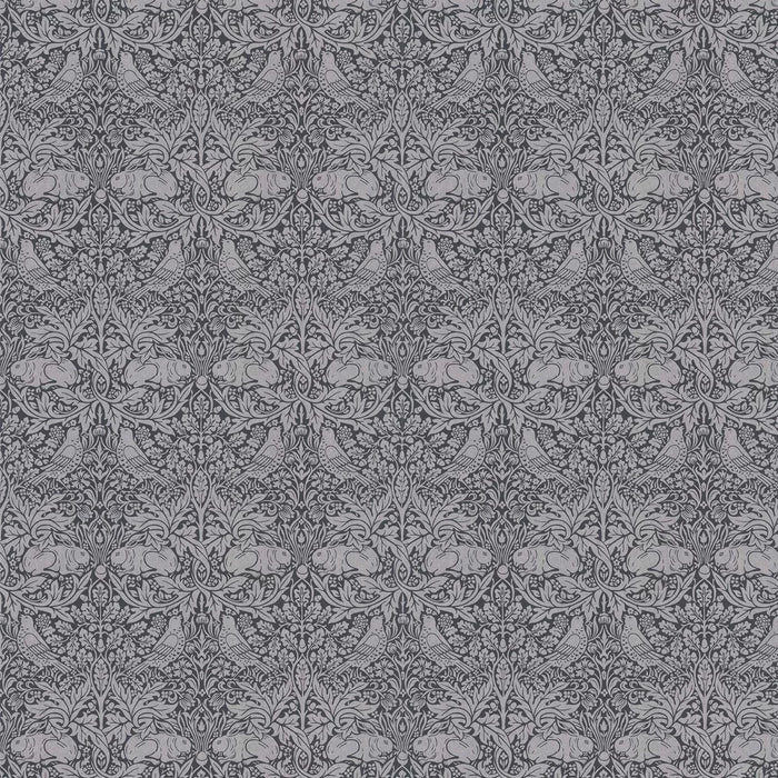 Brer Rabbit by Morris Wallpaper - Ink/Silver
