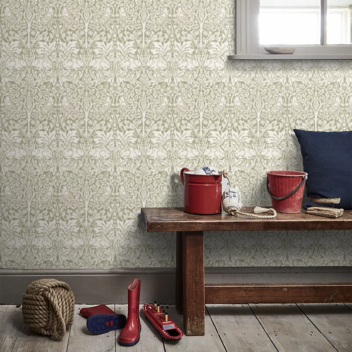 Brer Rabbit by Morris Wallpaper - Leaf Green