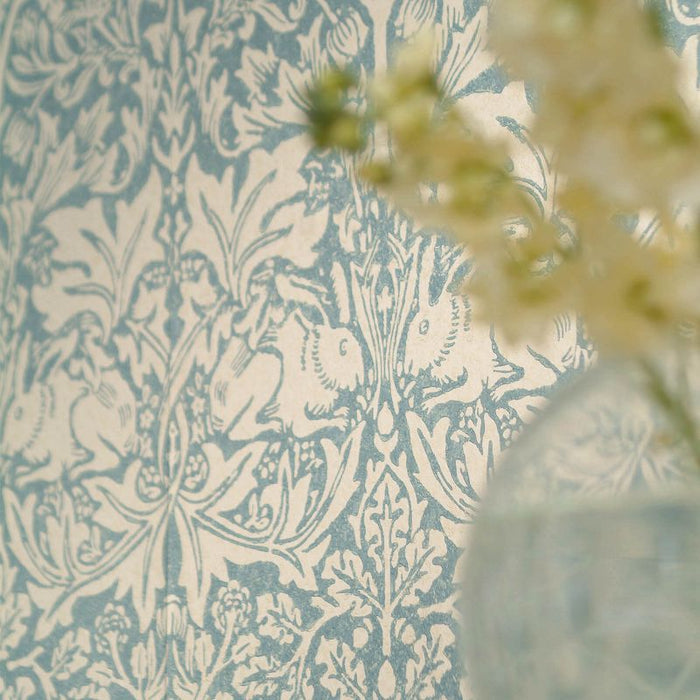 Brer Rabbit by Morris Wallpaper - Slate/Vellum