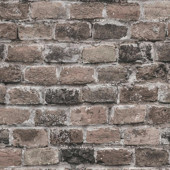 Brick Wallpaper - Brown Grey