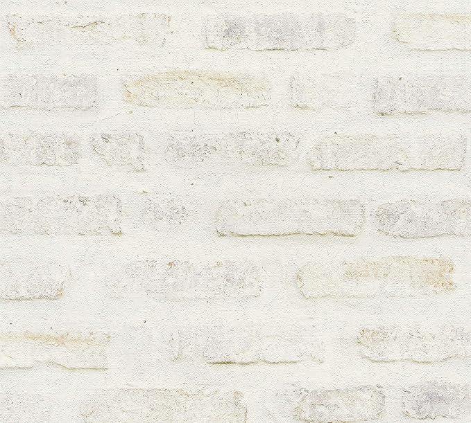 Brick Wallpaper - Pale Beige/Cream - Vinyl