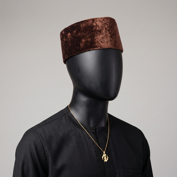 Brown Velvet Nigerian Cap